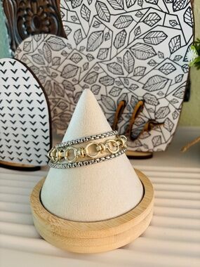 Mixed Metal Chain Link Magnetic Bracelet